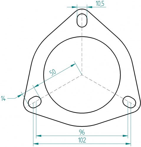 3-gaats rvs flens 80-89mm