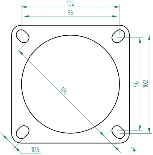4-gaats rvs flens 101.6mm