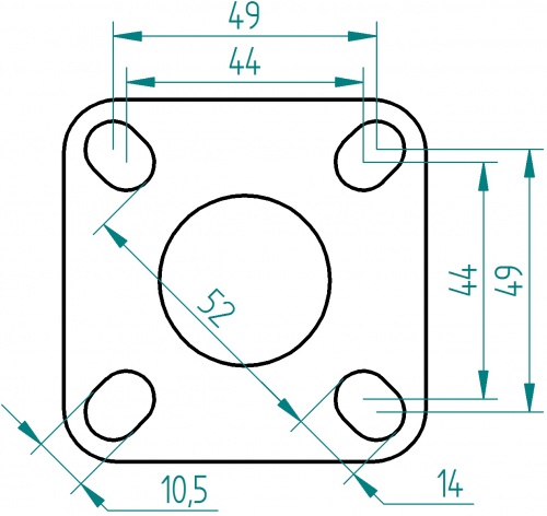 4-gaats rvs flens 32-40mm
