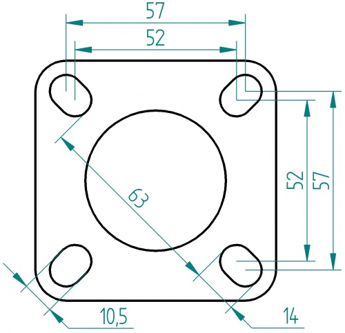 4-gaats rvs flens 45-50mm