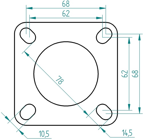 4-gaats rvs flens 55-65mm