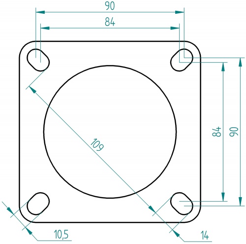 4-gaats rvs flens 80-89mm