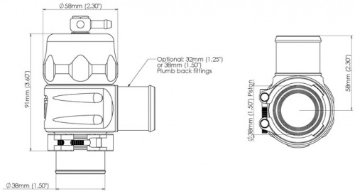BOV Plumb Back Uni 32mm 38mm Turbosmart 