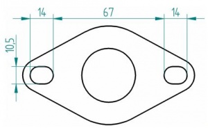 2-Gaats Uitlaatflens 32-40mm