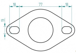 2-Gaats Uitlaatflens 45-57mm