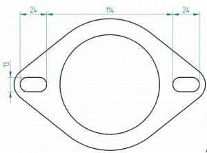 2-Gaats Uitlaatflens 80-89mm