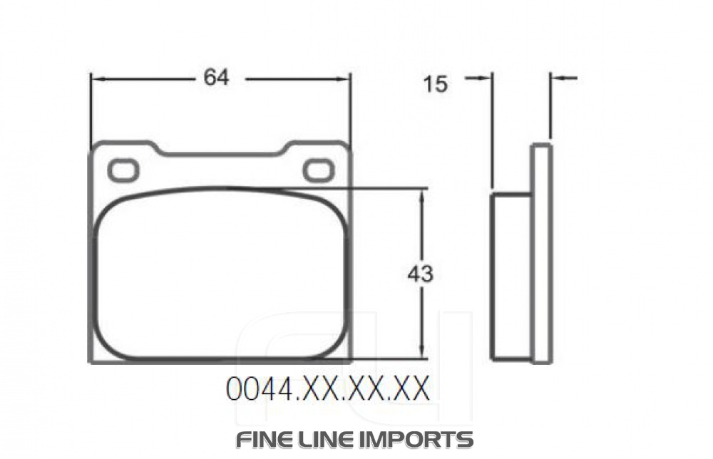 0044 RACE PAD SET - 19 CMPD 15 MM (PFC-0044.19.15.44)