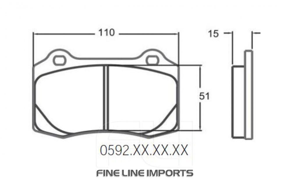 0592 RACE PAD SET - 84 CMPD 15 MM (PFC-0592.84.15.44)