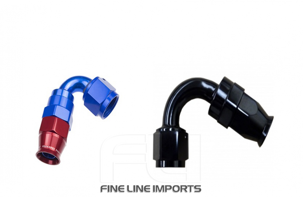 120 Graden Schroef Fitting (PTFE) Dash08 Rood/Blauw