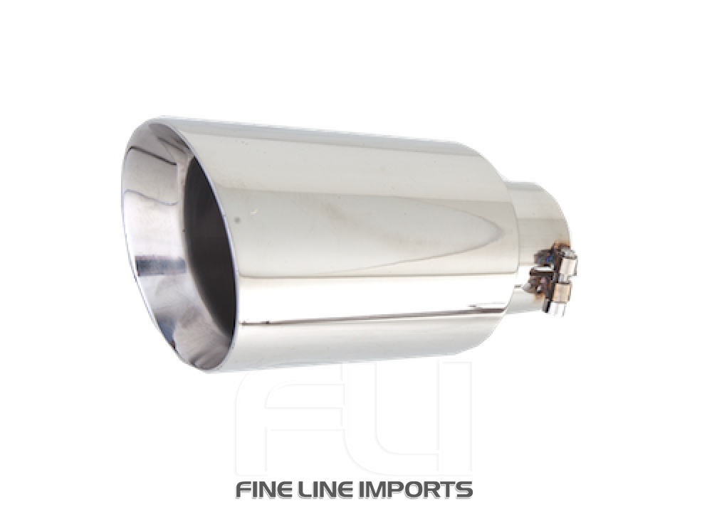 2.5 inch Inlet 3 inch Round Short Tip, Stainless Steel