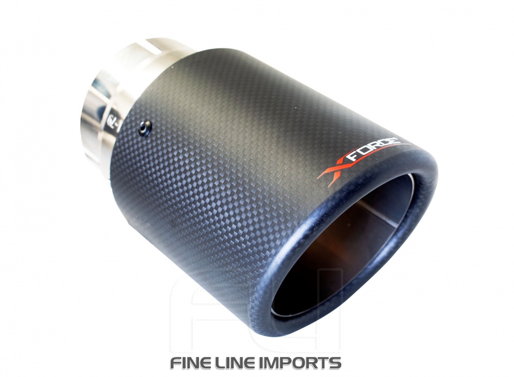 2.5 inch Inlet, 4 inch Round Angle-Cut Double Wall Carbon Fibre Tip