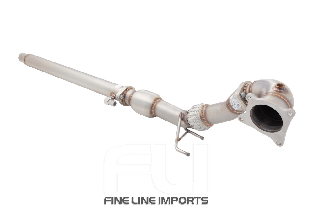 3.5 inch-3 inch Downpipe with High-Flow Catalytic Converter, 304 Stainless Steel (for OEM Cat-Back)