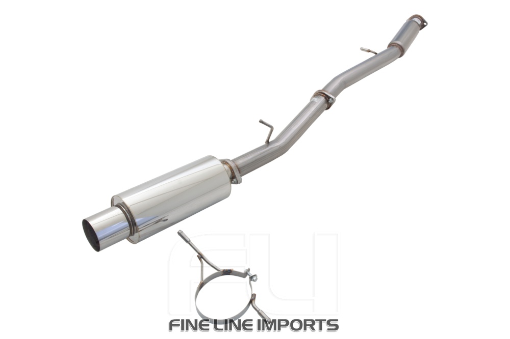 3 inch Cat-Back System with Straight-Out Cannon Muffler, 409 Raw Stainless Steel