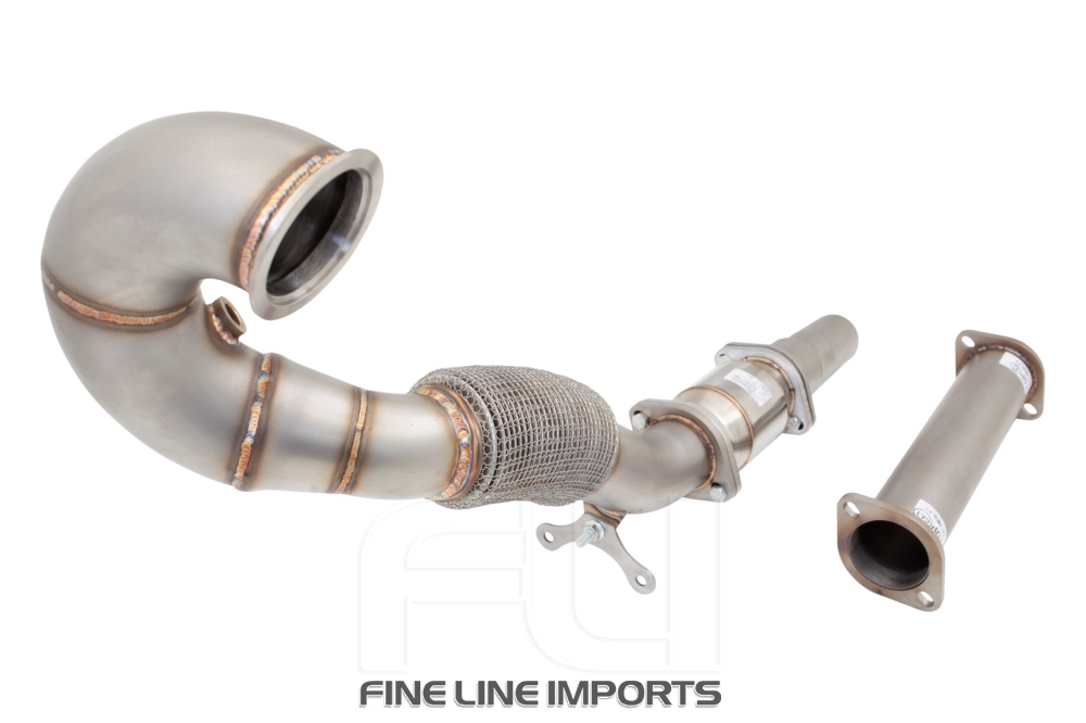 3 inch Downpipe with High-Flow Catalytic Converter, 304 Stainless Steel