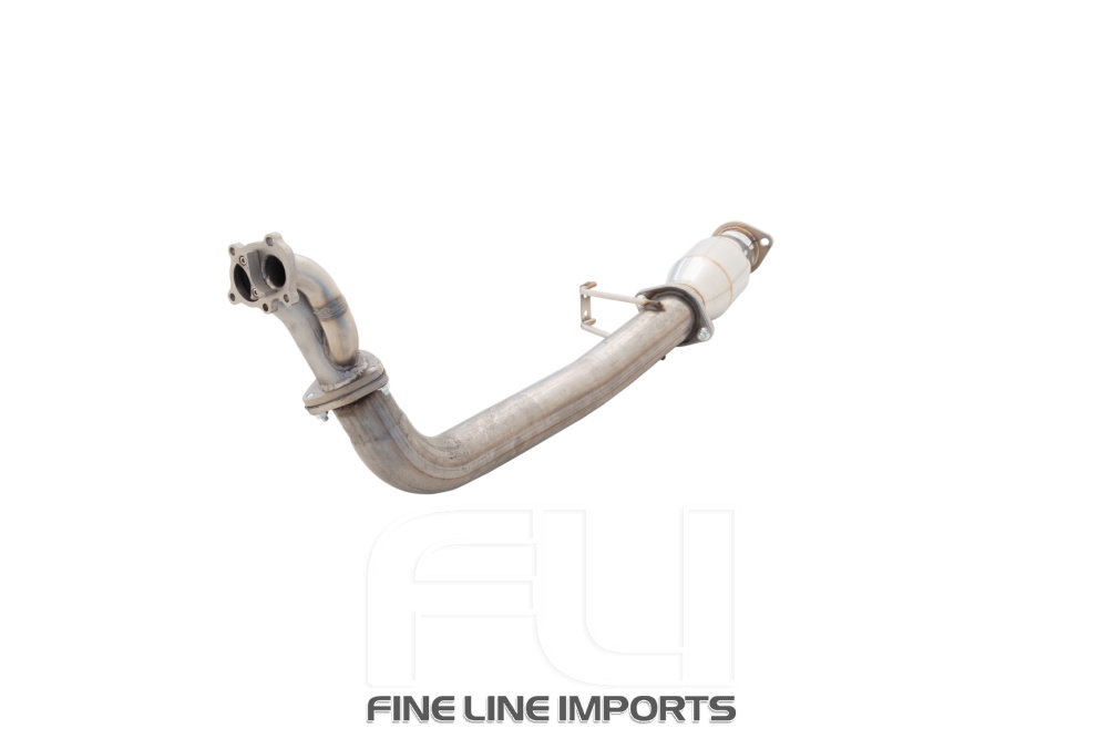 3 inch Downpipe with High-Flow Catalytic Converter, 409 Raw Stainless Steel