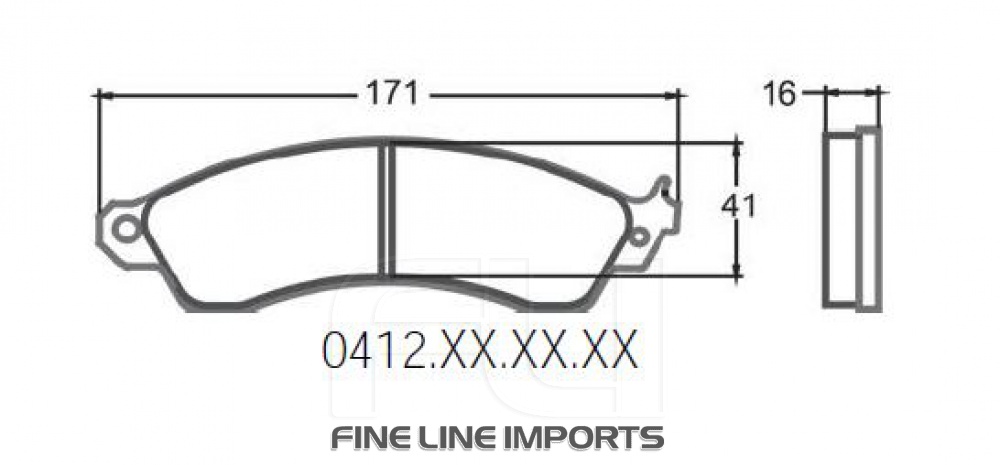 412 RACE PAD SET - 90 CMPD 16 MM (PFC-0412.90.16.04)