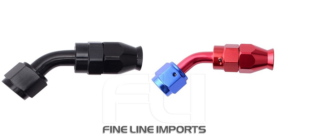 45 Graden Schroef Fitting (PTFE) Dash04 Zwart