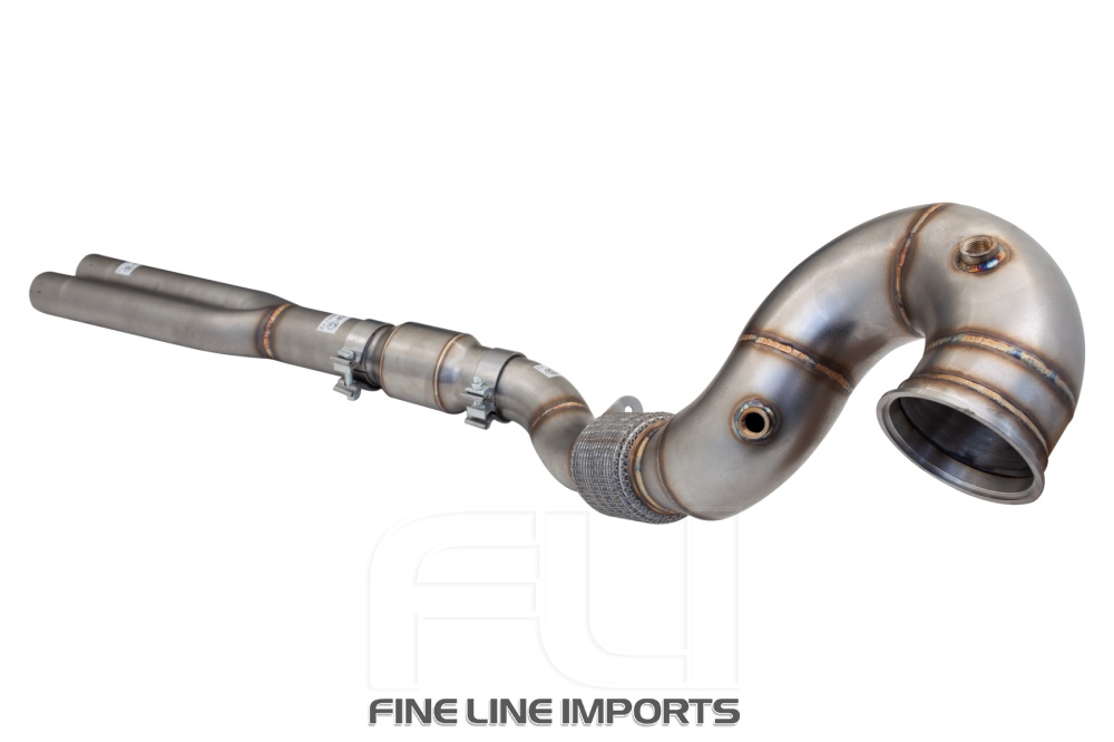 4 inch-3 inch Downpipe with High-Flow Catalytic Converter, 304 Stainless Steel