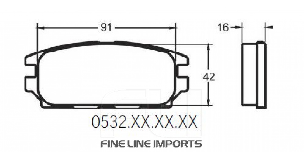 532 RACE PAD SET - 01 CMPD 16 MM (PFC-0532.01.16.44)