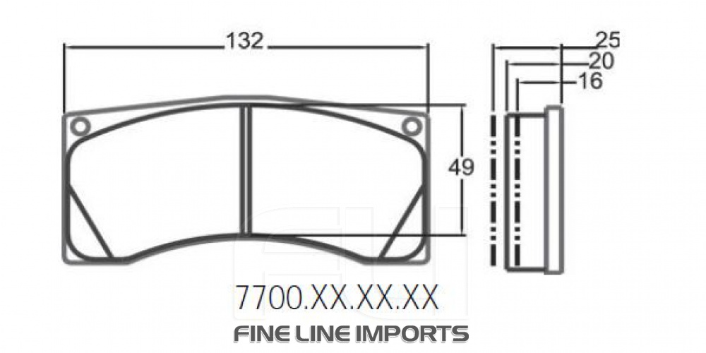7700 RACE PAD SET - 11 CMPD 16 MM (PFC-7700.11.16.44)