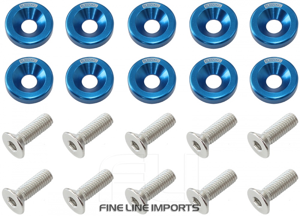 Billet Dress-Up/Fender Bolt Kit M6 x 1.00mm (20mm UHL) Blue Finish
