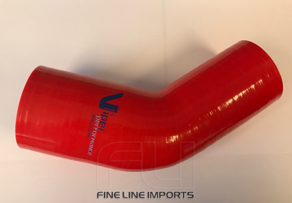 Bocht 45 Graden Reducer Polyester 76-63mm Rood