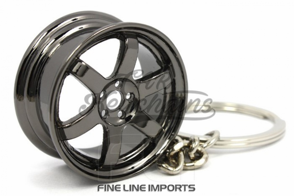 CK-BR055BC TE37 wheel keychain (black chrome)