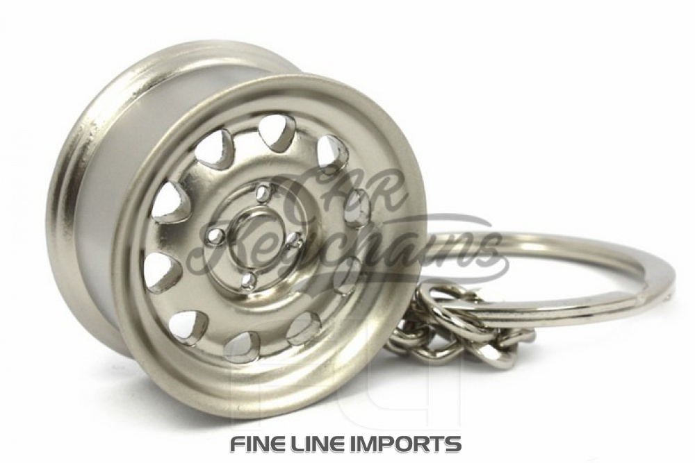CK-BR058SM Wide steel wheel keychain (silver matte)