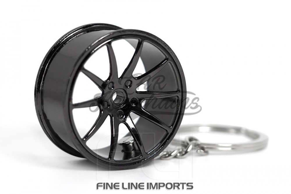 CK-BR060BC 10-arms wheel keychain (black chrome)