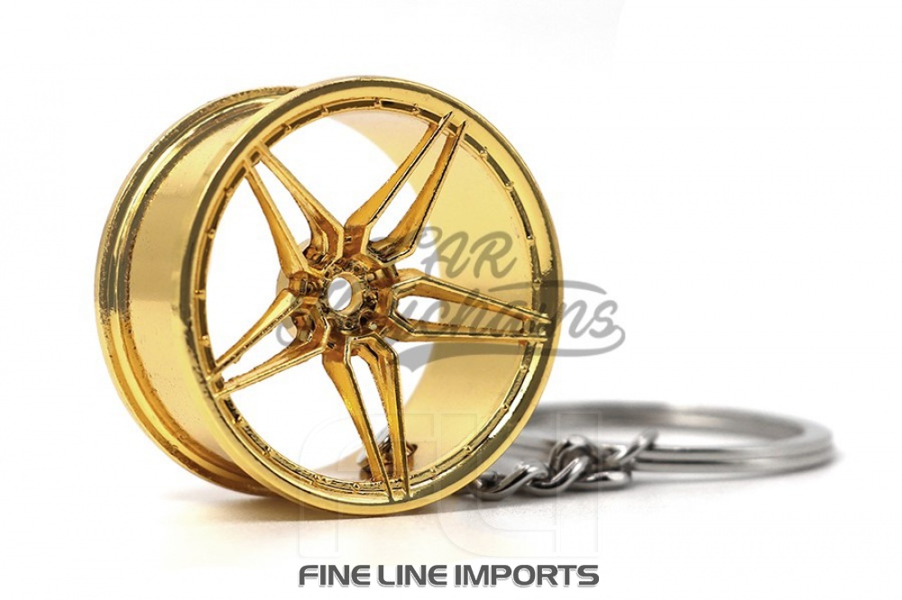 CK-BR062G 2PC wheel keychain (gold)
