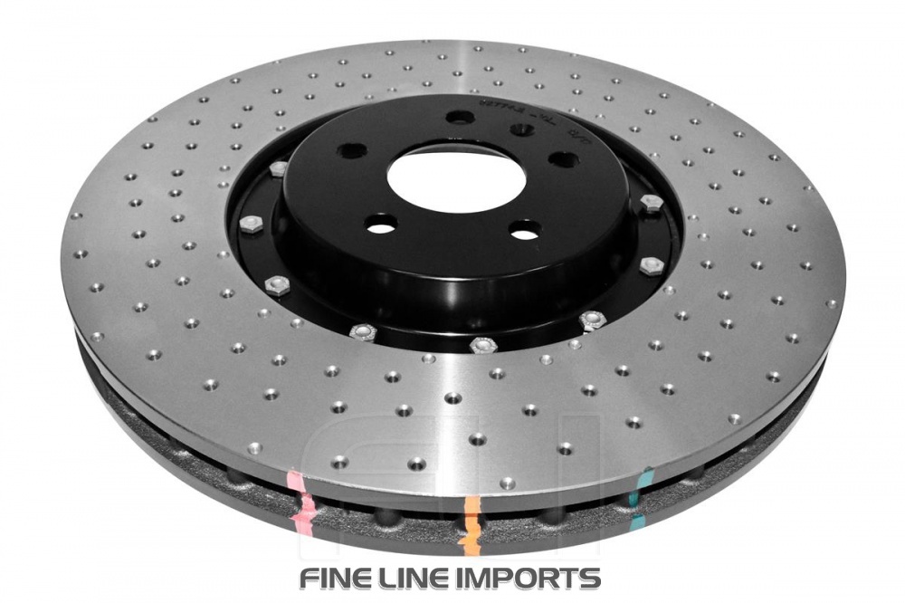 5000 series - Crossed Drilled and Slotted 2-Piece Black Hat - Left Hand