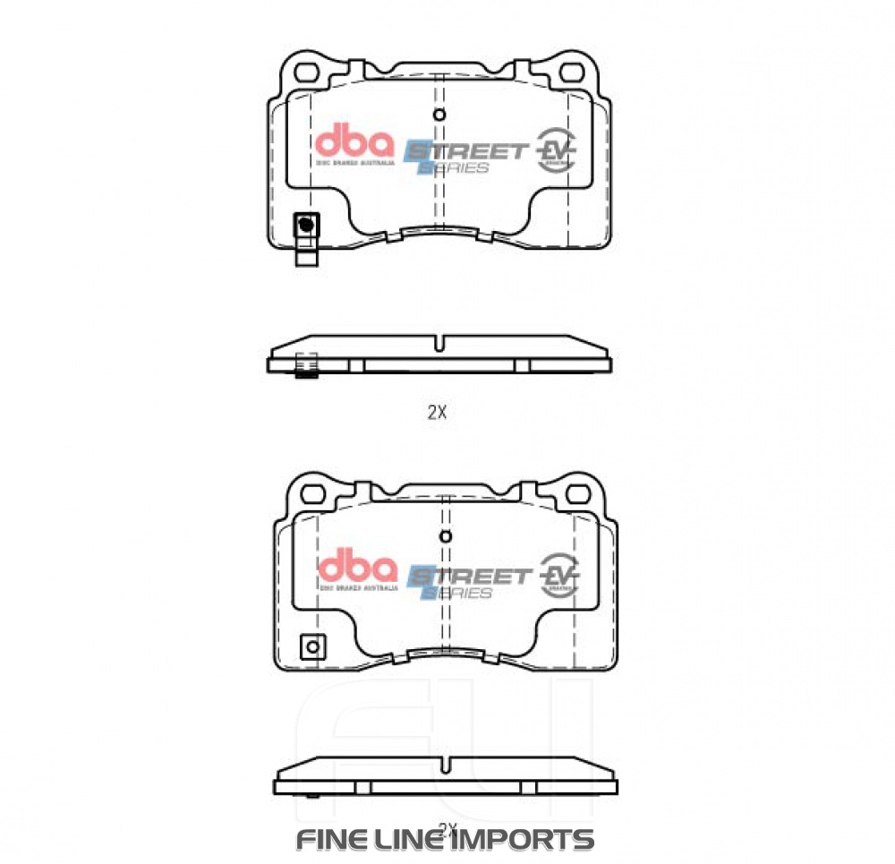 DBA SSEV STREET SERIES BRAKE PADS [Tesla Roadster 2012 On / Model S 2014 On / Model X 2016 On F