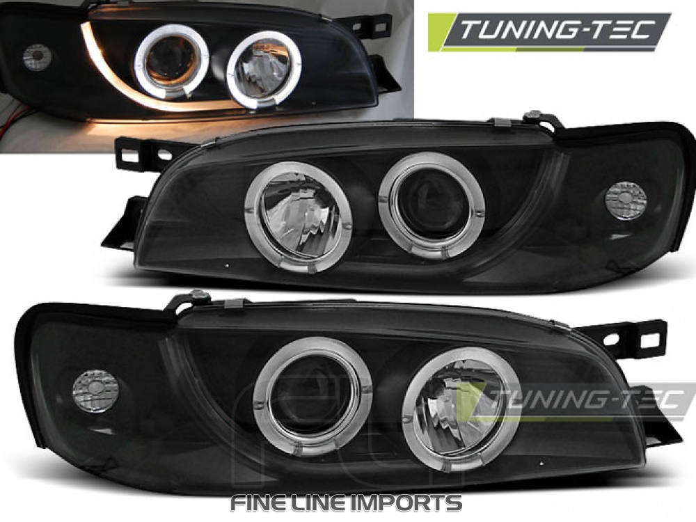 Image of HEADLIGHTS SUBARU IMPREZA GC8 (05.93-10.00) ANGEL EYES BLACK (LPSU02)