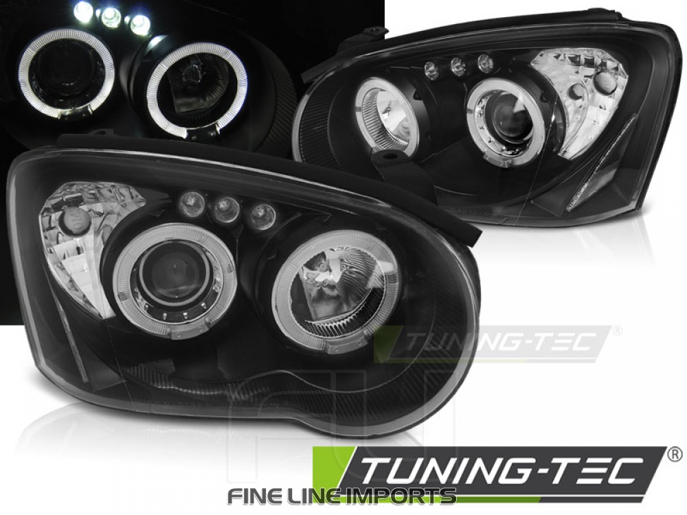 Image of HEADLIGHTS SUBARU IMPREZA II GD 03-05 (Blobeye) ANGEL EYES BLACK (RSS-LPSU04)
