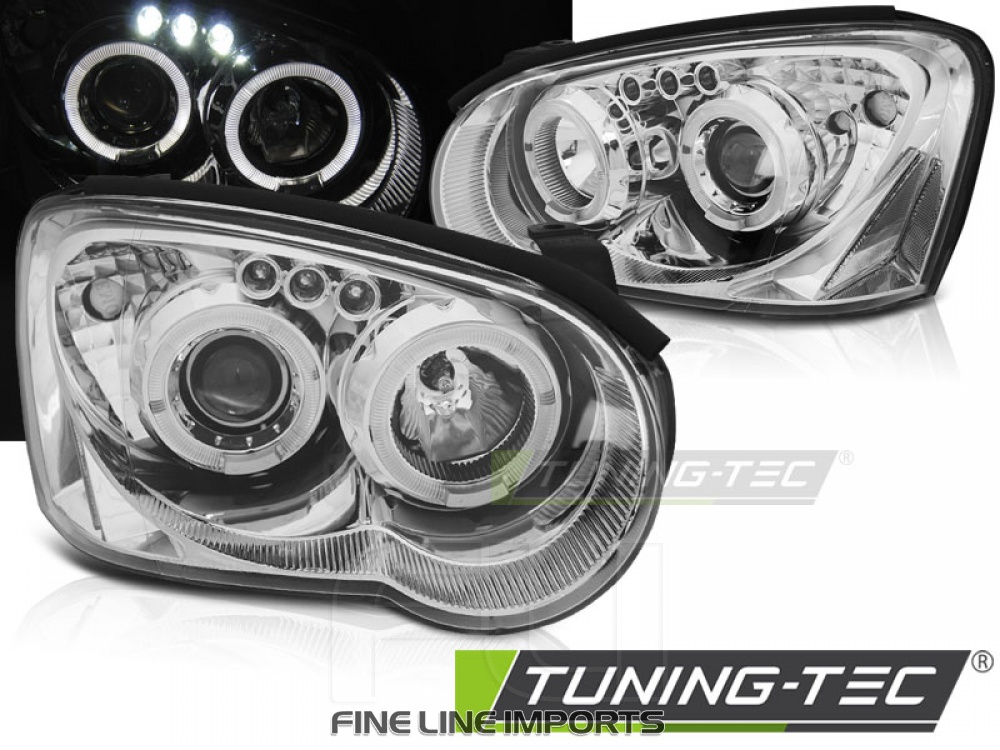 Image of HEADLIGHTS SUBARU IMPREZA II GD 03-05 (Blobeye) ANGEL EYES CHROME (RSS-LPSU03)