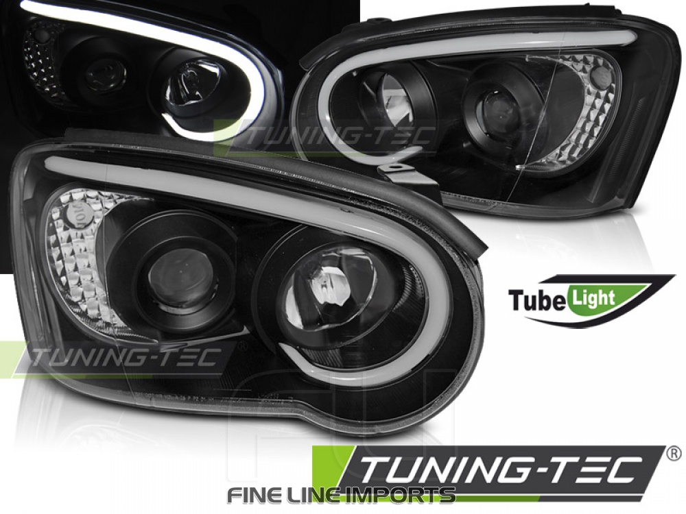 Image of HEADLIGHTS SUBARU IMPREZA II GD 03-05 (Blobeye) TUBE LIGHT BLACK (RSS-LPSU14)