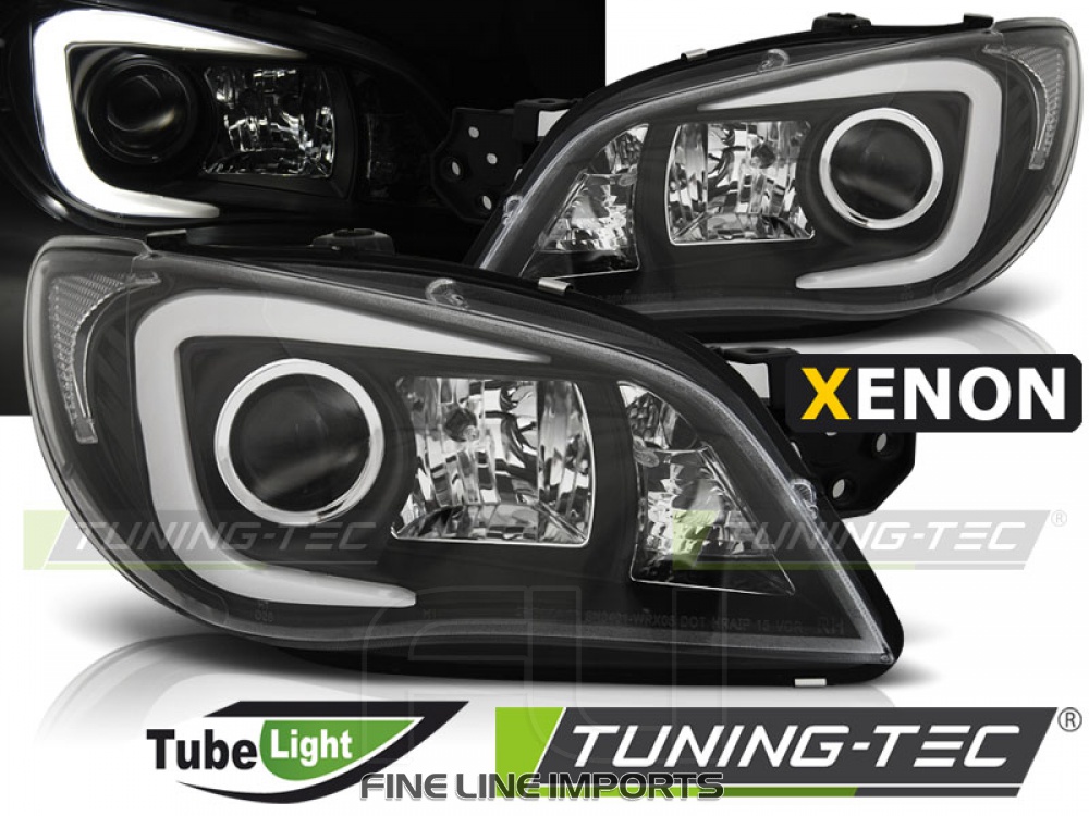 Image of HEADLIGHTS SUBARU IMPREZA II GD 06-07 (Hawkeye) TUBE LIGHT BLACK HID (RSS-LPSU08)