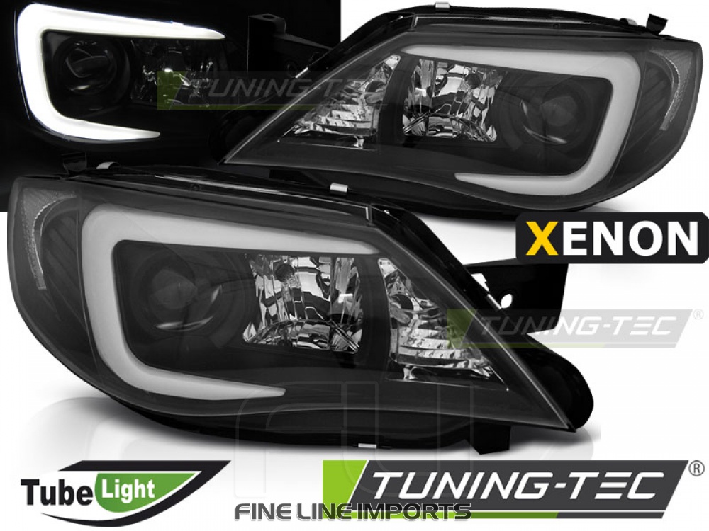 Image of HEADLIGHTS SUBARU IMPREZA III GH 07-12 (Hatch/Sedan) TUBE BLACK HID (RSS-LPSU12)