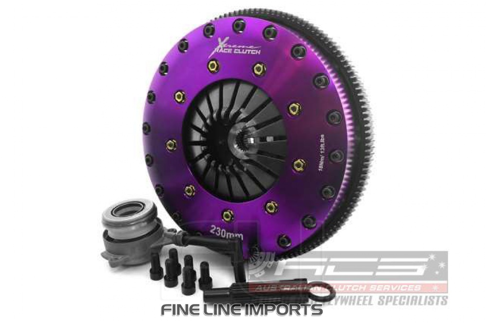 KVW23696-2A Xtreme Performance - 230mm Organic Sprung Twin Plate Clutch Kit Incl Flywheel & CSC 1000Nm