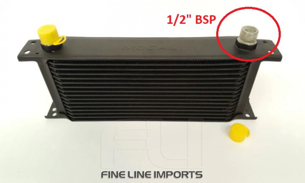 Mocal oliekoeler 50 Rijen - 390mm hoog 210mm - 0,60 liter - 1/2