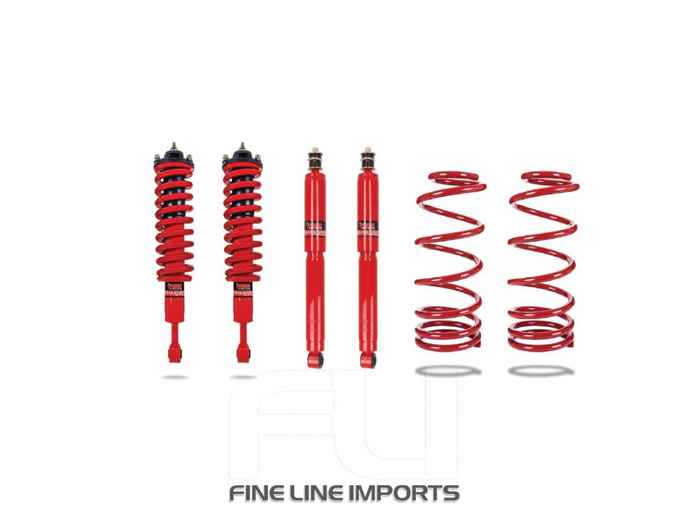 Pedders Extra Heavy Duty Lift Kit. With Fully Assembled front struts. For vehicles fitted with coil springs ONLY. Toyota LC5 / Prado / Landcruiser 120 series (Pedders-803358)
