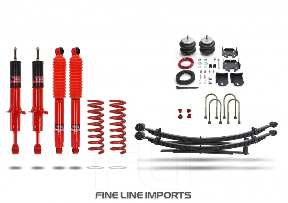 Pedders Heavy Duty Load Carrying and Towing Suspension kit. With Supplementary air bags & Assembled struts.  Ford Ranger, PX MkIII (Pedders-803324)