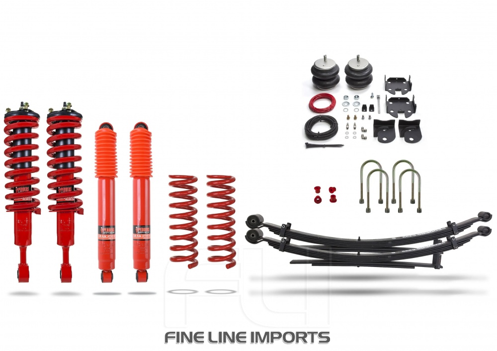 Pedders Heavy Duty Load Carrying and Towing Suspension kit. With Supplementary air bags & Assembled struts.  Ford Ranger, PX (Pedders-803120)