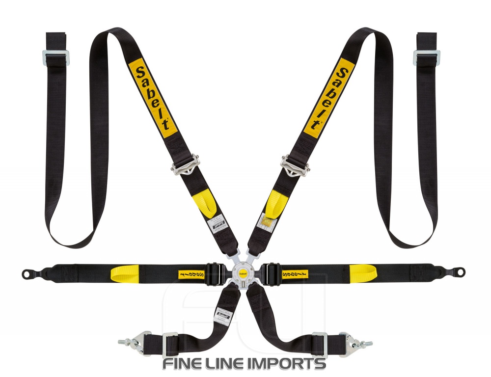 Sabelt Racegordel 6-punts Porsche GT2/GT3 Zwart