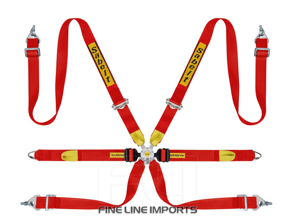 Sabelt Racegordel 6-punts Rood