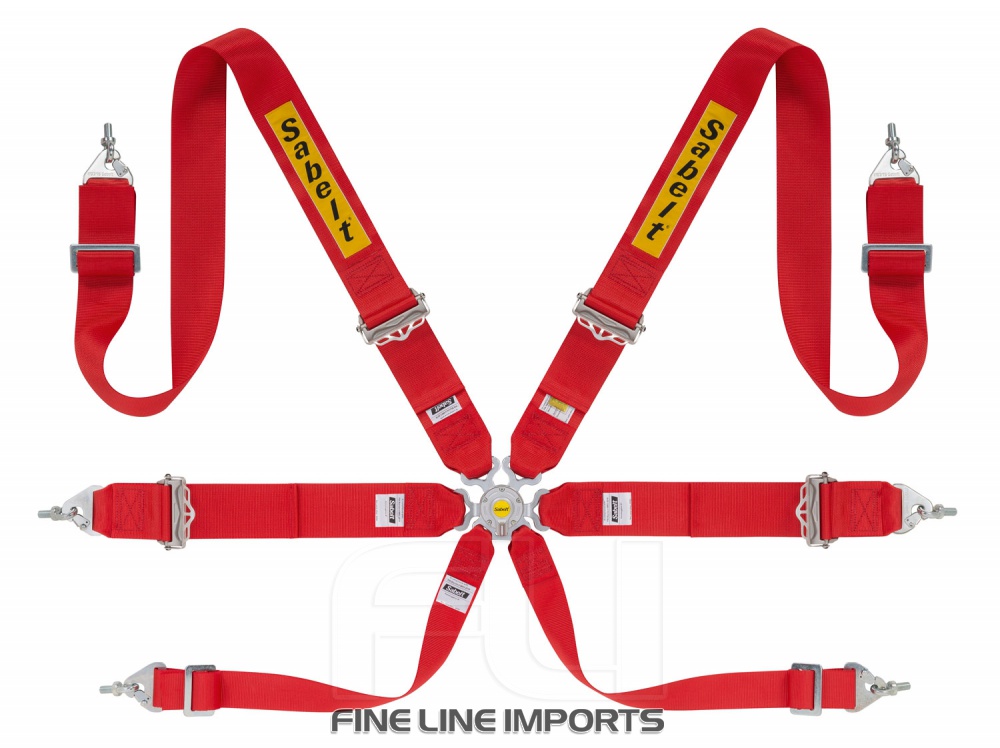 Sabelt Racegordel 6-punts Rood
