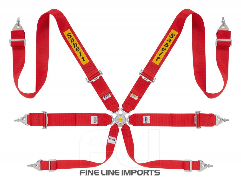 Sabelt Racegordel 6-punts Rood