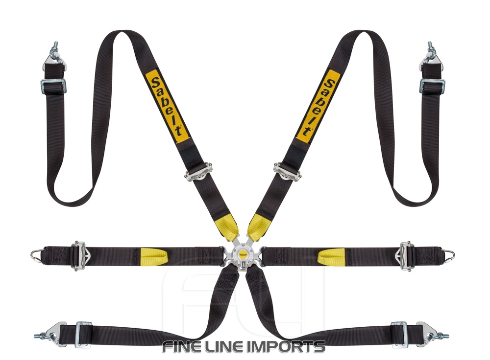 Sabelt Racegordel 6-punts Zwart