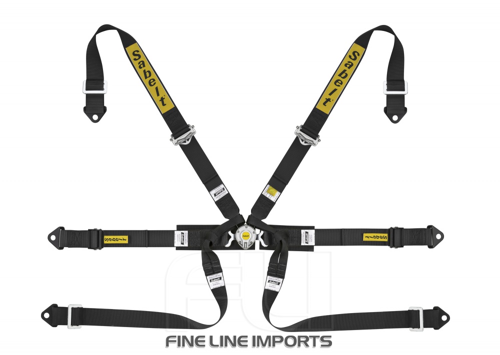 Sabelt Racegordel 6-punts Zwart