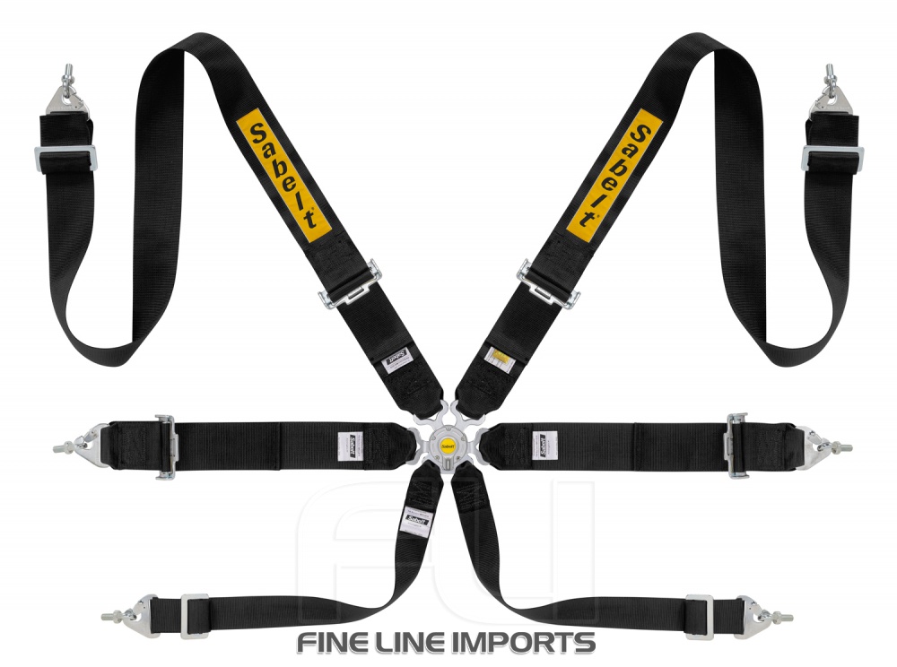 Sabelt Racegordel 6-punts Zwart